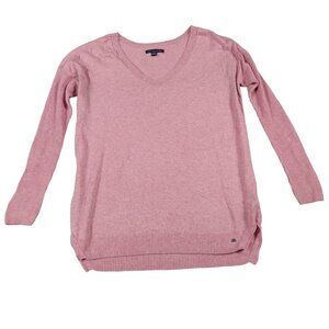 American Eagle Outfitters Womens Sweater V neck Preppy Coquette Twee Pink Sz XS